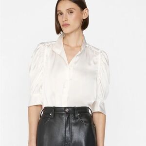 FRAME Gillian silk blouse size XS off white